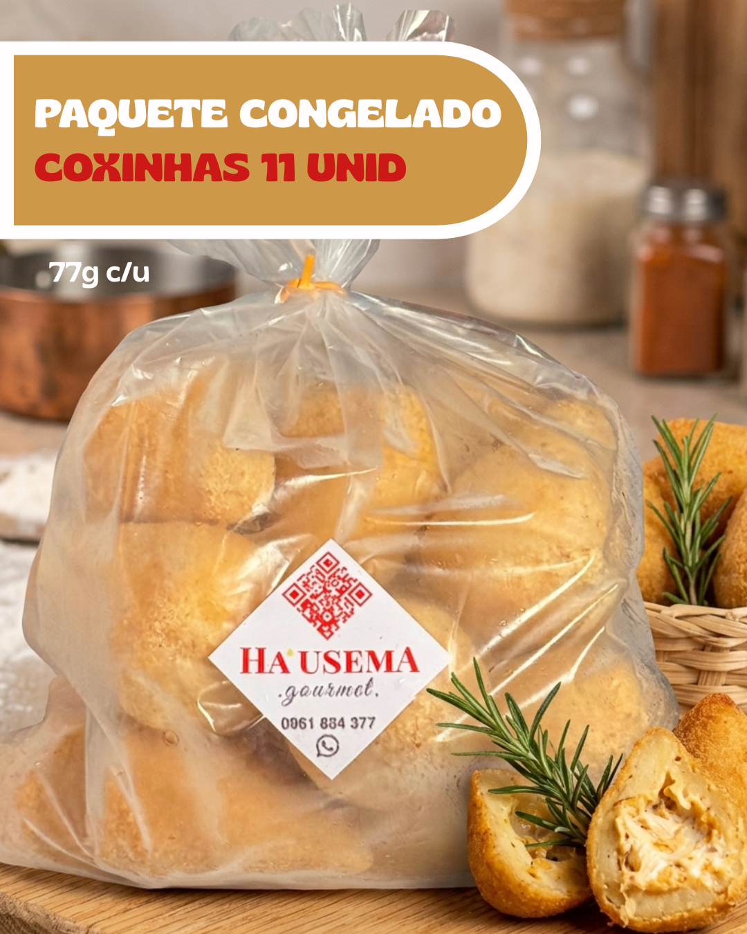 Coxinha Pollo Catupiry Grande - Paquete Congelado (11und)