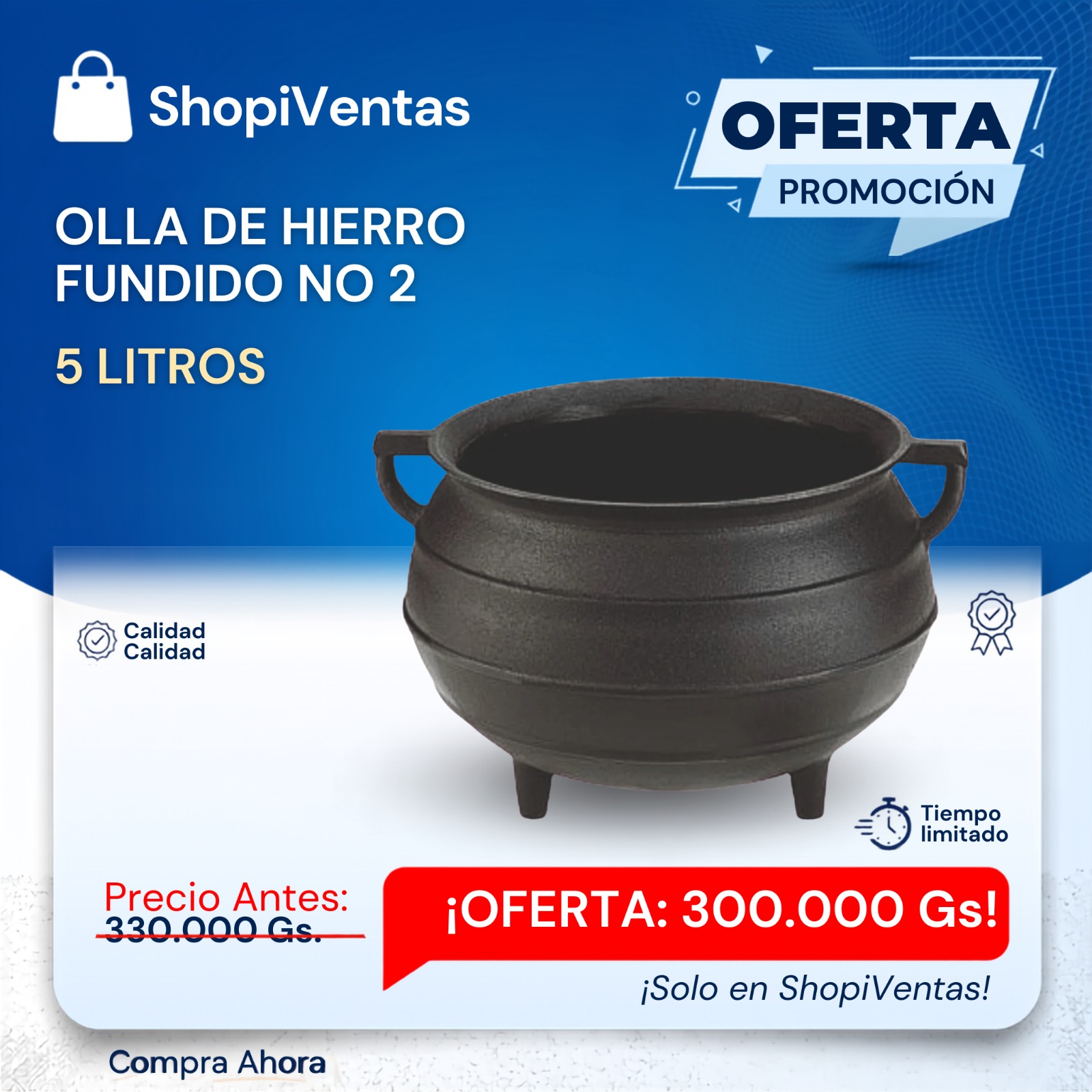 Olla de hierro 5Litros #2